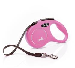 flexi Lesă New Classic S bandă 5 m roz S până la 15 kg