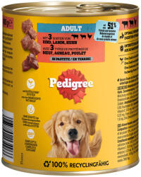 PEDIGREE 12x800g Pedigree Céassic nedves kutyatáp - Marha, bárány & csirke pástétomban