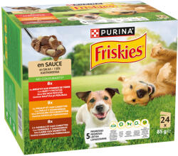 Friskies 24x85 PURINA Friskies Adult szószban nedves kutyaeledel vegyes csomagban