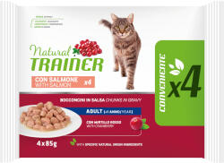 Natural Trainer 60x85g Natural Trainer Adult csirke nedves macskatáp lazac