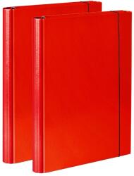 Vaupe 2 darabos laminált karton mappa készlet, Gumival, 25 mm, 310, Piros