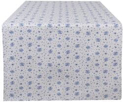 Clayre & Eef Fehér-kék pamut asztali futómű 50x140 cm (BRB64)