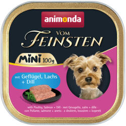  Animonda Vom Feinsten 32x100g animonda vom Feinsten Adult Mini Szárnyas, lazac & kapor nedves kutyatáp