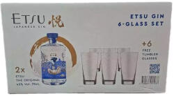 Etsu gin 2db + 6 Pohár 2x0, 7l 40% DRS DD