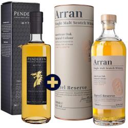 PENDERYN Myth Single Malt Welsh Whisky 0, 7l 40% + Arran Barrel Reserve Whisky 43% 0, 7l