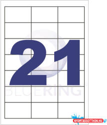 Bluering Etikett címke, 63x39, 5mm, 100 lap, 21 címke/lap Bluering(R) (31022)
