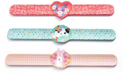 DJECO Csattanós karkötő 3 lányos változatban - Szív, cica, nyuszi karkötő - Slap bracelets - Djeco- DD03455