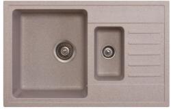 Metalac Quadro Plus 1.5D Metalac Gránit Mosogatótálca - Extra mély, Csepegtetőtálcás, Design, Bézs