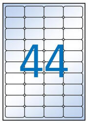 APLI Etikett, 48, 5x25, 4 mm, poliészter, kerekített sarkú, APLI, átlátszó, 440 etikett/csomag (LCA10050) (10050)