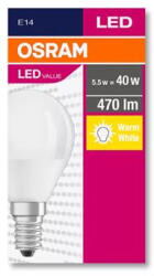 OSRAM LED izzó, E14, kisgömb, P45, 5, 7W, 470lm, 2700K (MF), OSRAM Value (OLEDE1405) (OLEDE1405)