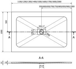Mexen Hugo SMC zuhanytálca 110 x 100 cm, fehér , takaró inox - 42101011-X Kompozit zuhanytálca Kompozit zuhanytálca (5905315224323)