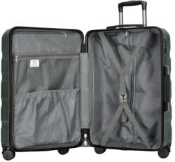 BONTOUR Wave 3 db-os Duplakerekes Bőrönd Szett, Számzárral, Dzsungelzöld (120540-JungleGreen) - pepita