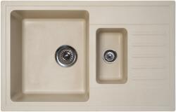 Metalac Quadro Plus 1.5D Metalac Gránit Mosogatótálca - Extra mély, Csepegtetőtálcás, Design, Pezsgő