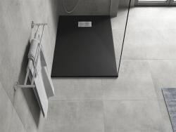 Mexen Hugo SMC zuhanytálca 130 x 80 cm, fekete , takaró inox - 42708013-X Kompozit zuhanytálca Kompozit zuhanytálca (5905315225788)