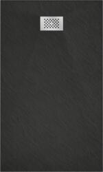 Mexen Hugo SMC zuhanytálca 140 x 90 cm, fekete , takaró inox - 42709014-X Kompozit zuhanytálca Kompozit zuhanytálca (5905315225870)