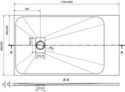 Mexen Hugo SMC zuhanytálca 170 x 90 cm, fehér , takaró inox - 42109017-X Kompozit zuhanytálca Kompozit zuhanytálca (5905315224293)