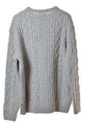 Gant Férfi Kábelkötéses Gyapjú Pulóver - Szürke - 3XL