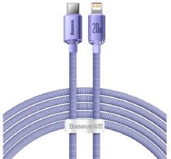 Baseus CRYSTAL SHINE adatkábel (Type-C - lightning, 20W, PD gyorstöltő, 200cm, cipőfűző) LILA