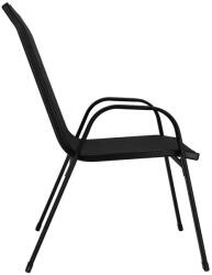 SPRINGOS Kerti szék szett 2 db, fekete, acél vázas, textilén, 92×53×72 cm, 120 kg (GF0102)