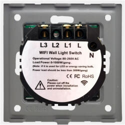 Luxion Intrerupator Dublu Wi-Fi si RF433 cu Touch din Sticla LUXION Auriu (LX-WT2-RA201G-G)