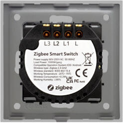Luxion Intrerupator Triplu cu Touch din Sticla Luxion protocol ZigBee Gri LX-ZT-301G-GY (LX-ZT-301G-GY)