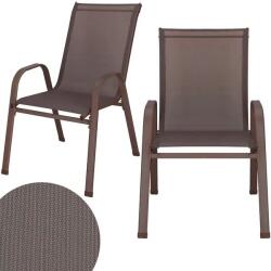Sersimo Springos textilén kerti szék acél vázzal 2 db, 120kg, 92x53x72cm, barna (GF0104)