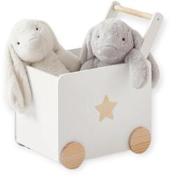 Ginger Home Кутия за играчки с колела Ginger Home - Дървена, Бяла (JWTR-3330)
