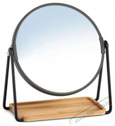  ZELLER asztali kozmetikai tükör, 2× nagyítás, fekete, bambusz