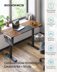 SONGMICS Állítható Magasságú Elektromos Íróasztal Vintage Barna-Fekete - pepita - 78 878 Ft
