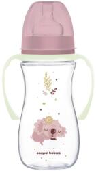 Canpol babies Canpol babies, EasyStart, Sleepy Koala, biberon anticolici cu manere stralucind in intuneric, roz, 300 ml