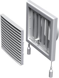 Vents MV 121VRs Műanyag Szellőzőrács Szabályozható Zsaluval, Vízszintes Rácsozással, Csőcsatlakozóval (MV-121VRS) - brs