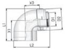 Tricox PPs/Alu könyök 80/125 mm, 87° (PAKÖ601C)