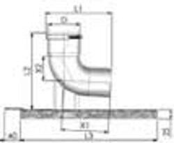 Tricox PPs/Alu bekötő könyök 80/125mm tartó sínnel (PABK60) - brs