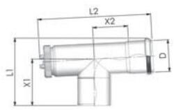 Tricox PPs ellenőrző T-idom 60mm (PET10) - brs