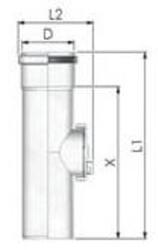 Tricox PPs ellenőrző egyenes idom 110 mm (PEE80) - brs