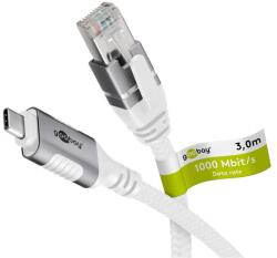 Goobay USB-C 3.2 Gen2 - RJ-45 Ethernet Átalakító kábel 3m - Fehér (74177) (74177)
