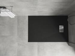 Mexen Hugo SMC zuhanytálca 120 x 90 cm, fekete , takaró inox - 42709012-X Kompozit zuhanytálca Kompozit zuhanytálca (5905315225856)