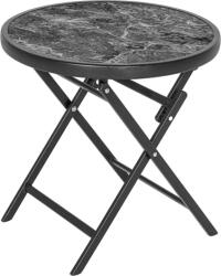 Garthen Üveglapú kisasztal szürke márvány Ø 45 cm (GM36494)