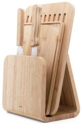 Pebbly Pebbly NBA230 vágódeszka, állvánnyal és 2 késsel, barna, bambusz (PEBB3760132815978)