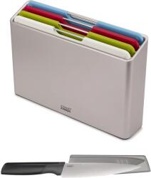 Joseph Joseph Joseph Joseph FOLIO 98995 vágódeszka, 30 x 20 cm, 4 db-os szett + konyhakés, műanyag (JS98995)