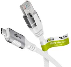Goobay USB-C 3.2 Gen2 - RJ-45 Ethernet Átalakító kábel 10m - Fehér (74180) (74180)