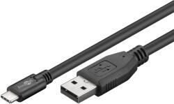 Goobay 55469 USB Type-A apa - USB Type-C apa 2.0 Adat és töltő kábel - Fekete (3m) (55469) (55469)