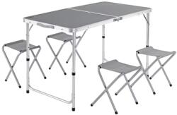 CASARIA RORY 5 részes összecsukható kemping bútor szett, szürke Casaria