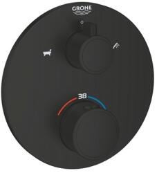 GROHE Grohtherm Termosztátos kád keverő 2 kimenettel, beépített elzáró/váltó szeleppel, matt fekete (GR-1022102430)