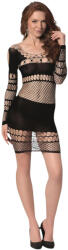 Passion BS105 - rochie mini din plasă neagră (S-L) (5908305972297)