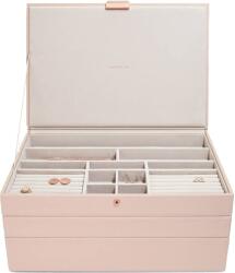 Stackers Casetă pentru bijuterii Stackers triplă supersize roz deschis-gri (73792)