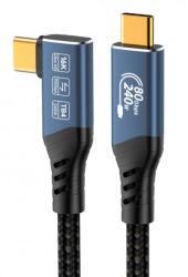  Cablu USB 4 type C 16K60Hz/4K120hz 240W drept/unghi 90 grade 1m, ku4cb10 (KU4CB10)