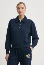 Tommy Hilfiger pamut melegítőfelső sötétkék, női, sima, WW0WW44081 - sötétkék S