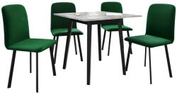  Étkezőgarnitúra Edmond 116 (Szürke márvány + Fekete)