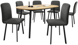  Étkezőgarnitúra Edmond 121 (Kézműves aranytölgy + Fekete)